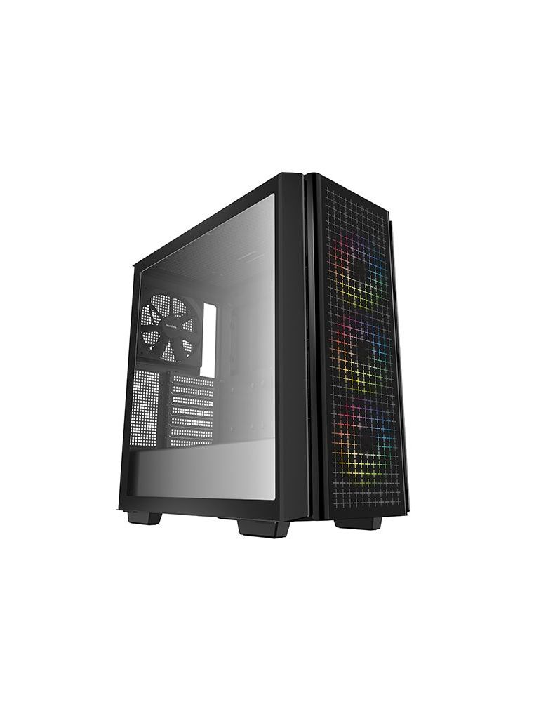 Carcasa deep cool middle tower e-atx cg540 fara sursa sticla securizata 3 x 120mm rgb fan 1 x 140mm black fan usb 3.0 x 2 jack