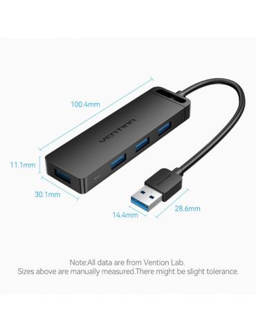 Vention CHLBD hub-uri de interfață USB 3.2 Gen 1 (3.1 Gen 1) Type-A 5000 Mbit s Negru