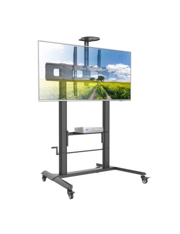Techly ICA-TR230 cărucioare și standuri pentru multimedia Negru Ecran plat Raft pe roți multimedia