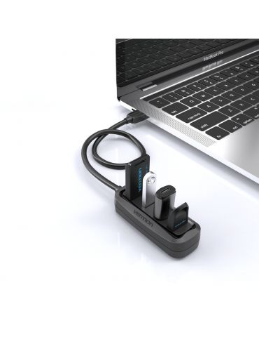 Vention VAS-J43-B100 hub-uri de interfață USB 2.0 480 Mbit s Negru