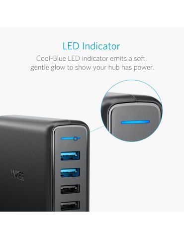 Anker PowerPort Speed 5 Universală Negru AC De interior