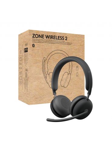 Logitech Zone Wireless 2 Căști Prin cablu & Wireless Bandă de fixare pe cap Birou Call center USB tip-C Bluetooth Grafit - Tik.ro