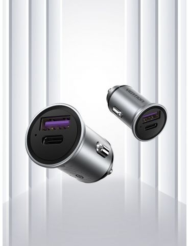 Vention FFBH0 încărcătoare pentru dispozitive mobile Universală Gri Brichetă electrică de bord Încărcare rapidă Auto