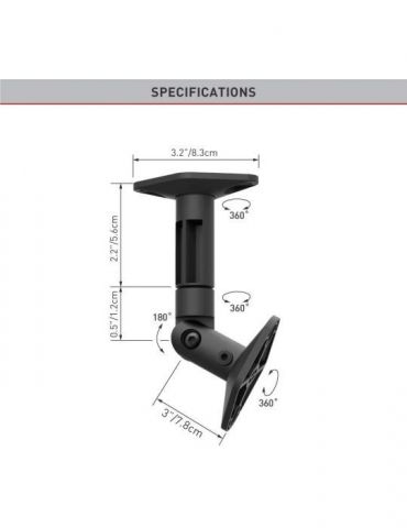Stand de perete tavan barkan pt 2 tv/monitor nu e cazul diag. max nu e cazul rotatie inclinare pivotare max 4 kg 1520.b Barkan -