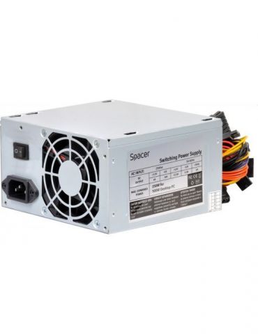 Sursa spacer 500 (250w for 500w desktop pc) sps-atx-500  (include tv 1.75lei) Spacer - 1 - Tik.ro
