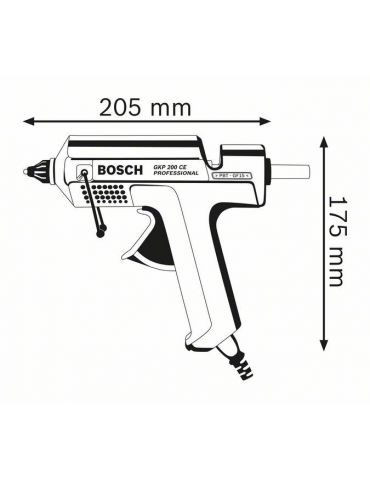 Bosch GKP 200 CE Pistol lipire la cald Albastru 500 W