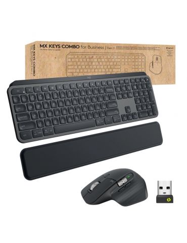 Logitech MX Keys combo for Business Gen 2 tastaturi Mouse inclus Birou RF Wireless + Bluetooth QWERTY US Internațional Grafit