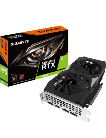 GIGABYTE GV-N2060OC-6GD 2.0 plăci video NVIDIA GeForce RTX 2060 6 Giga Bites GDDR6 - Tik.ro