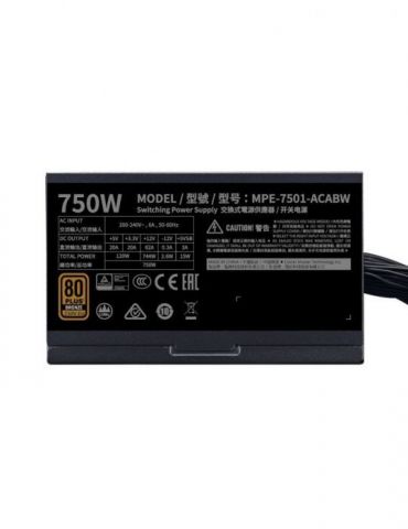 Sursa cooler master  750w (real) mwe 750 bronze 230v v2 silent hdb fan 120mm 80 plus 4x pci-e (6+2) 6x s-ata mpe-7501-acabw-beu 