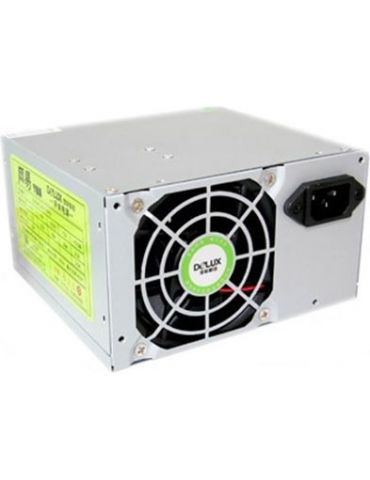 Sursa delux 450 (230w for 450w desktop pc) fan 8cm conector 20+4 pini 2xsata 2xmolex switch on/off dlp-23ms  (include tv 1.75lei - Tik.ro