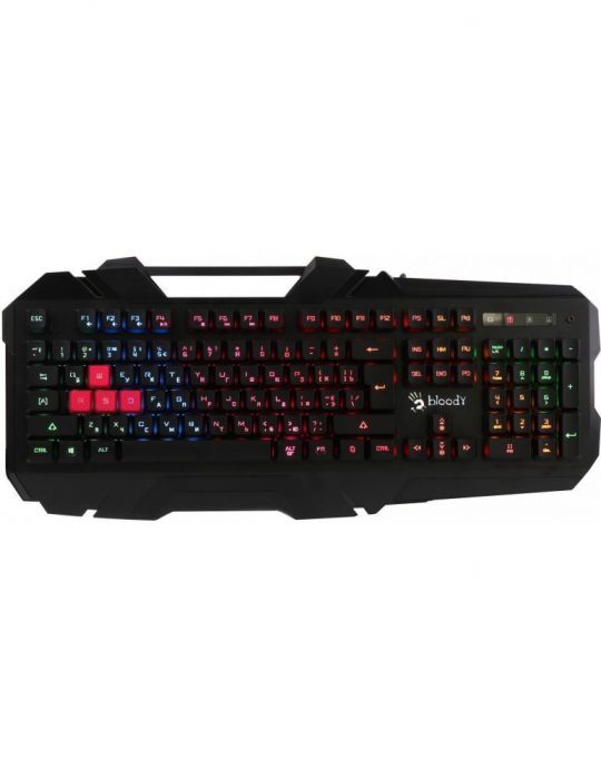 Tastatura a4tech - gaming bloody gaming cu fir 1.8m 106 taste format standard  iluminare usb negru b150n (include tv 0.8lei) A4t