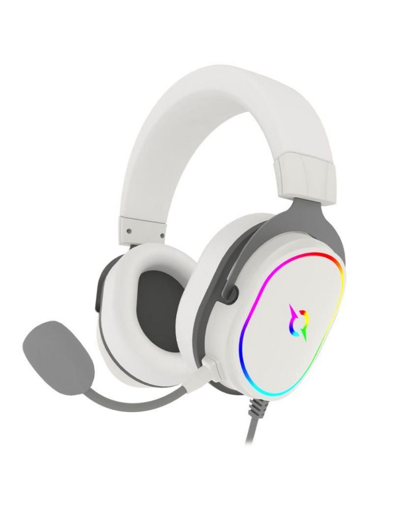 Casti over-ear AQIRYS Altair White, sistem de sunet 7.1 Virtual Surround, cu fir, cu microfon flexibil, interfata USB 2.0
