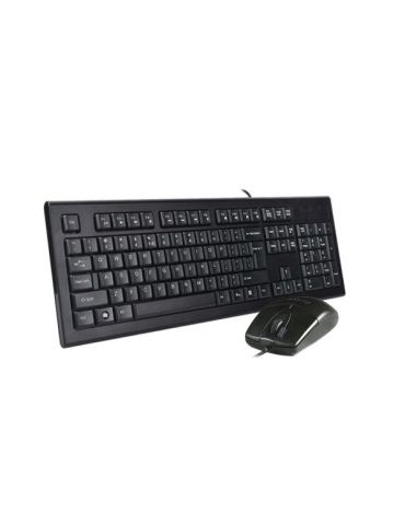 Kit tastatura si mouse a4tech kr-85+op-620d cu fir 104 taste format standard mouse 1000dpi 4/1 butoane negru kr-8520d-usb (inclu