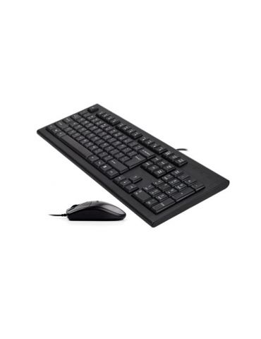 Kit tastatura si mouse a4tech kr-85+op-620d cu fir 104 taste format standard mouse 1000dpi 4/1 butoane negru kr-8520d-usb (inclu
