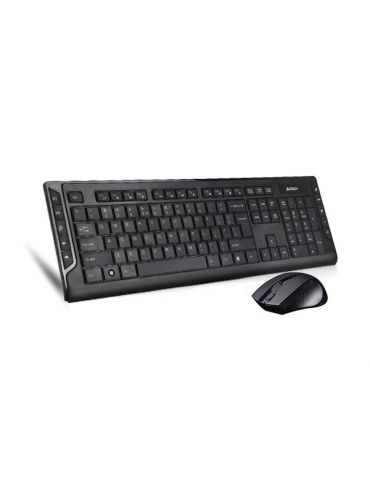 Kit tastatura si mouse a4tech gd-600+g9-500f wireless 104 taste format standard mouse 1000dpi 4/1 butoane negru 6300f-bk (includ