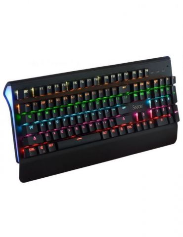 Tastatura mecanica spacer usb switch-uri mecanice albastre 50 mil. apasari 104 taste anti-ghosting 26 taste anti-spill palm rest