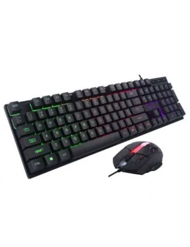 Kit gaming spacer usb tastatura rgb rainbow + mouse optic 7 culori black sp-gk-01   (include tv 0.8lei) Spacer - 1