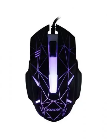 Kit gaming spacer usb tastatura rgb rainbow + mouse optic 7 culori black sp-gk-01   (include tv 0.8lei) Spacer - 1