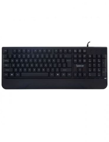 Kit gaming spacer usb invictus tastatura rgb rainbow + mouse optic 7 culori black spgk-invictus   (include tv 0.8lei) Spacer - 1