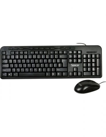 Kit wired spacer usb tastatura multimedia spkb-169 + mouse optic spmo-m11 black spds-1691  /45505412 (include tv 0.8lei) Spacer  - Tik.ro