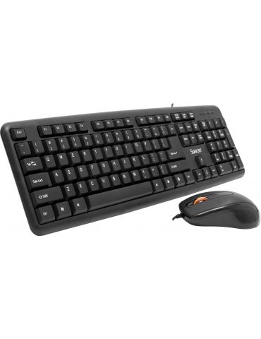 Kit wired spacer usb tastatura spkb-s62 + mouse optic spmo-f01 black spds-s6201 45505412   (include tv 0.8lei) Spacer - 1 - Tik.ro