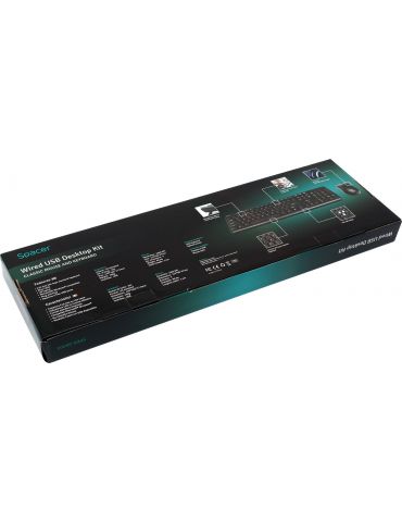 Kit wired spacer usb tastatura spkb-s62 + mouse optic spmo-f01 black spds-s6201 45505412   (include tv 0.8lei) Spacer - 1
