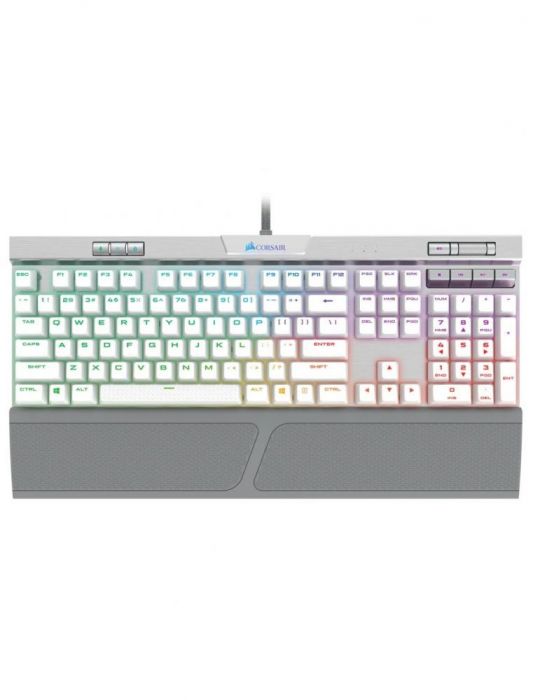 Tastatura corsair - gaming cu fir 104 taste format standard  mecanica switch cherry mx speed usb alb ch-9109114-na (include tv 0