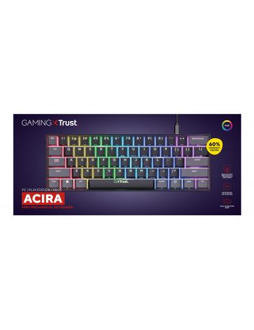 Trust GXT 867 Acira tastaturi Gaming USB QWERTY Engleză SUA Negru
