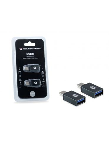 Conceptronic DONN03G adaptor mufă cablu USB 3.1 Gen 1 Type-C USB 3.1 Gen 1 Type-A Negru