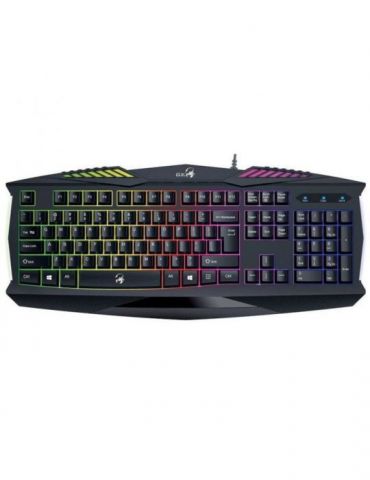 Tastatura genius gaming usb multimedia 104 taste (dintre care 12 au si fct. multimedia) iluminare 7 culori black scorpion k220 3 - Tik.ro