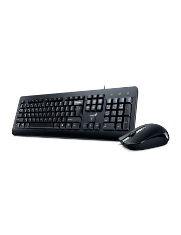 Kit wired genius usb tastatura 104 taste (concave) + mouse optic 1000dpi 3 butoane black km-160 31330001413  (include tv 0.8lei)