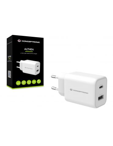 Conceptronic ALTHEA11W încărcătoare pentru dispozitive mobile Universală Alb AC Încărcare rapidă De interior