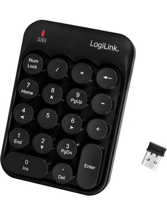Tastatura numerica  logilink wireless 18 taste negru id0173 (include tv 0.8lei) Logilink - 1