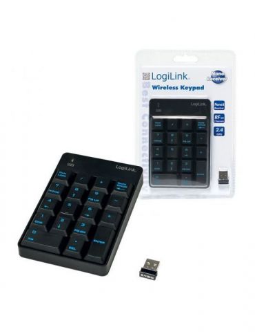 Tastatura numerica  logilink wireless 18 taste negru id0120 lichidare stoc (include tv 0.8lei) Logilink - 1