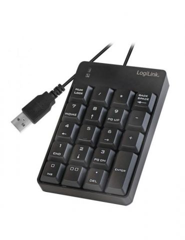 Tastatura numerica  logilink usb 19 taste negru id0184 (include tv 0.8lei) Logilink - 1