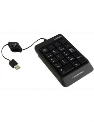 Tastatura numerica a4tech fstyler 18 taste usb 70cm retractabil compact design grey fk-13-gr (include tv 0.8lei) A4tech - 1 - Tik.ro