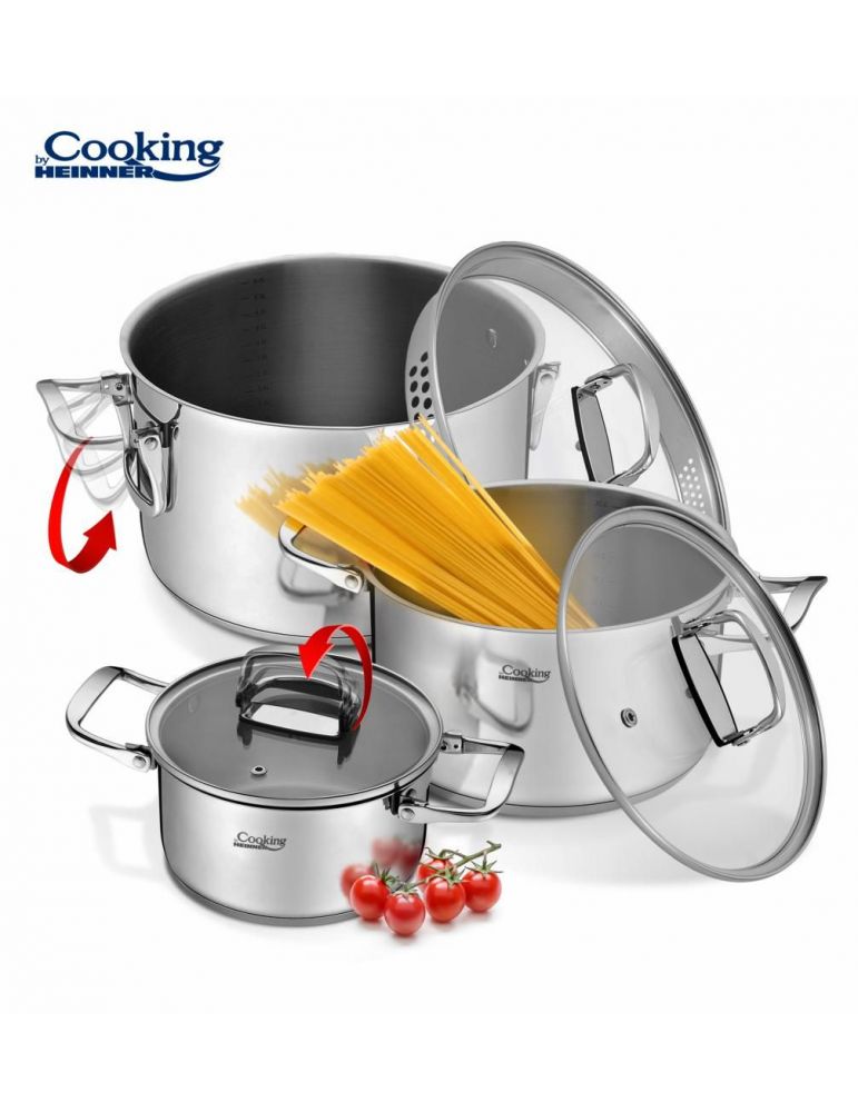 SET GATIT INOX 6PIESE MANER PLIA, MILENA, COOKING BY HEINNER
