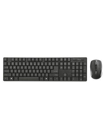 Kit tastatura si mouse trust ximo wireless 104 taste format standard mouse 1600dpi 4/1 butoane negru tr-21132 (include tv 0.8lei