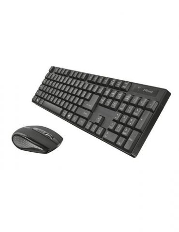 Kit tastatura si mouse trust ximo wireless 104 taste format standard mouse 1600dpi 4/1 butoane negru tr-21132 (include tv 0.8lei