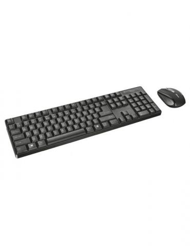 Kit tastatura si mouse trust ximo wireless 104 taste format standard mouse 1600dpi 4/1 butoane negru tr-21132 (include tv 0.8lei