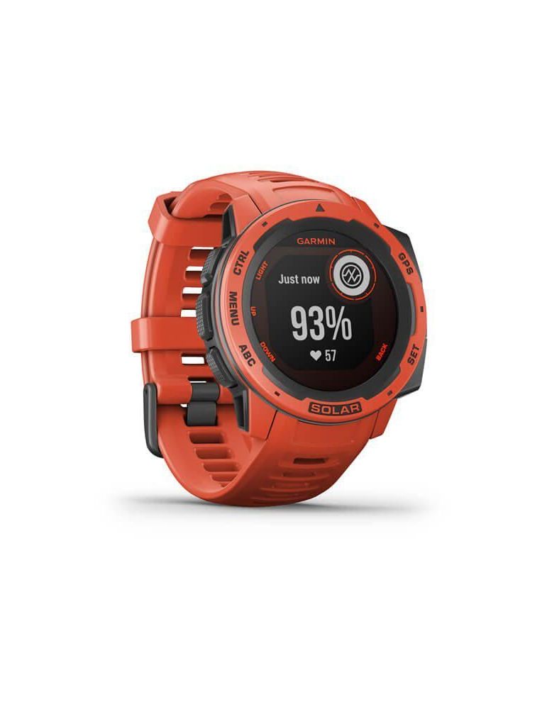 Ceas Smartwatch Garmin Instinct Solar, GPS, Watch Flame Red WW