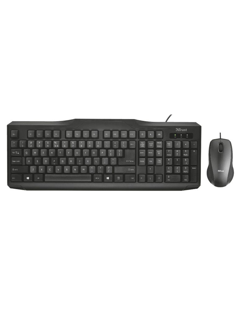 Kit tastatura si mouse trust classicline cu fir 104 taste format standard mouse 2/1 butoane negru tr-21392 (include tv 0.8lei)