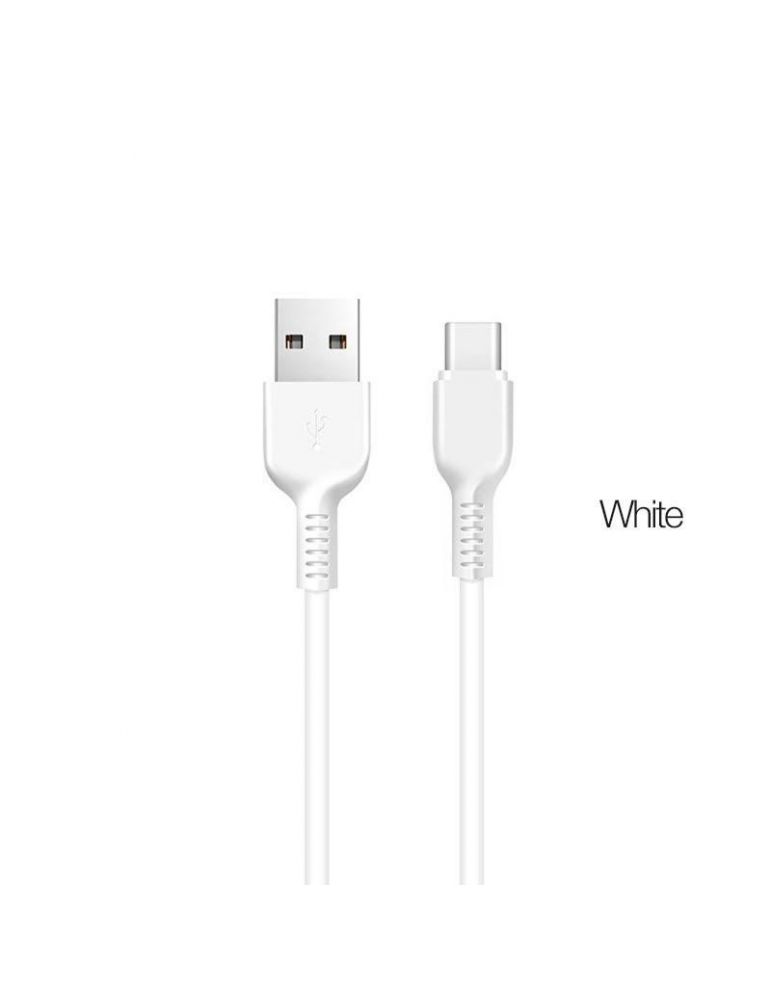 Hoco X20 Flash / Cablu date Usb to Type-C, Silicon, 2A, 2m, Alb