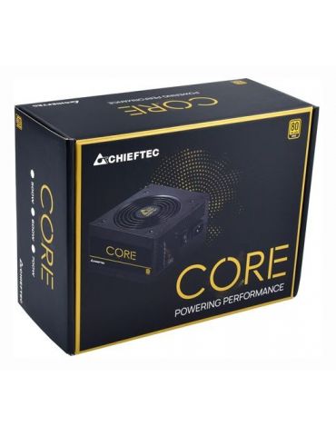 Sursa chieftec 600w (real) core series fan 12cm certificare 80plus gold 1x cpu 4+4 2x pci-e (6+2) 6x sata bbs-600s (include tv 1