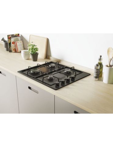 Candy Idea CHW6LBB Negru Încorporat 60 cm Gaz 4 zonă(e)
