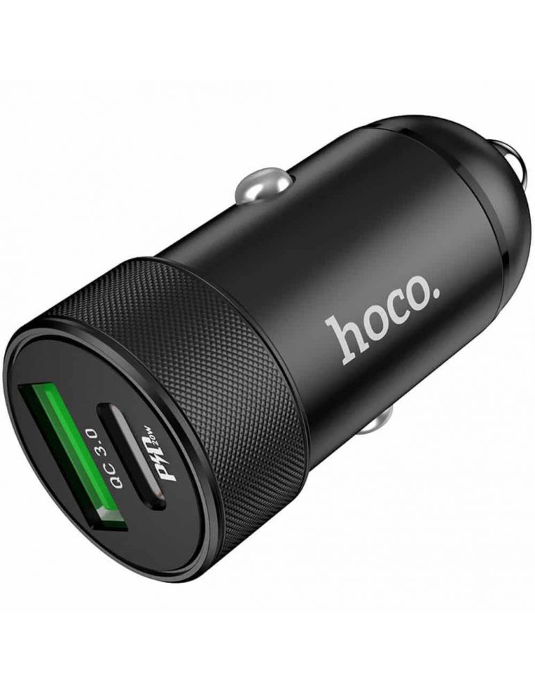 Incarcator Auto USB HOCO Z32B Speed Up PD+QC3.0, 20W, 1 X USB + 1 X USB Type C, Negru - 296529 (121E13)