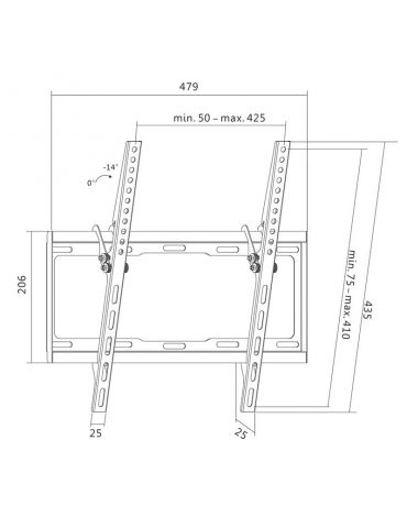 Suport de perete logilink pt 1 tv/monitor plat diag. max 55 inch inclinare max 35 kg bp0012 Logilink - 1