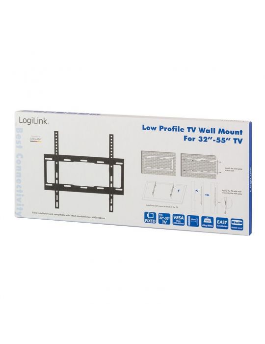 Suport de perete logilink pt 1 tv/monitor plat diag. max 55 inch fix max 40 kg bp0011 Logilink - 1