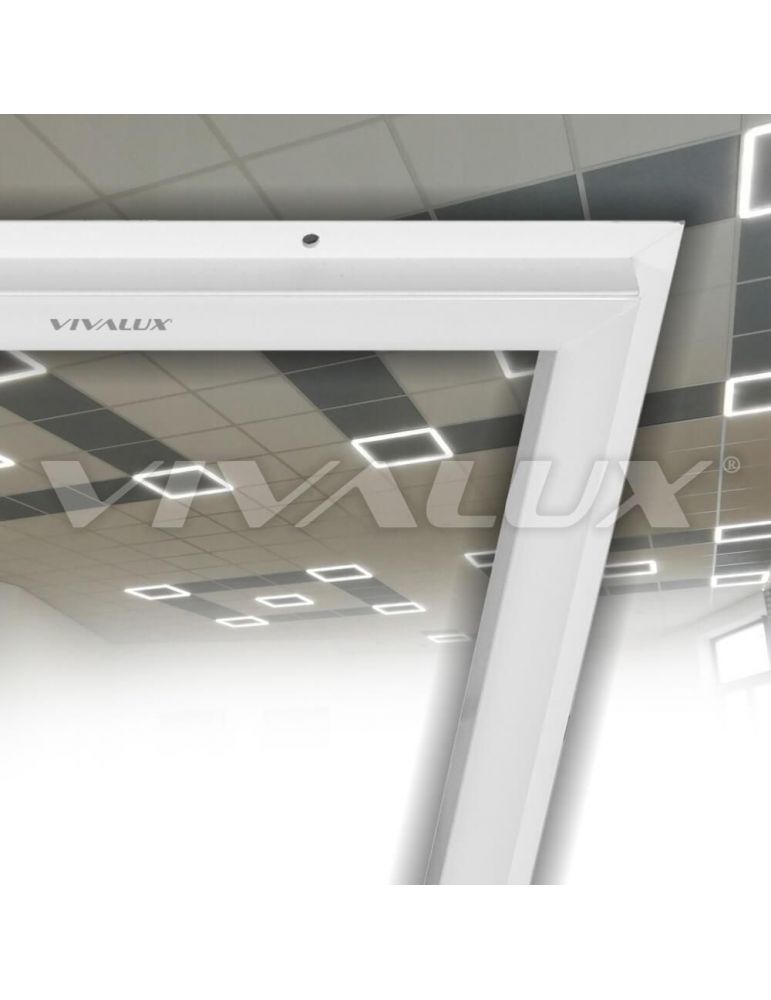 Panou LED Vivalux SOLO, 40W, 3600 lm, lumina neutra (4000K),IP20, 591x591x10mm, aluminiu, Alb