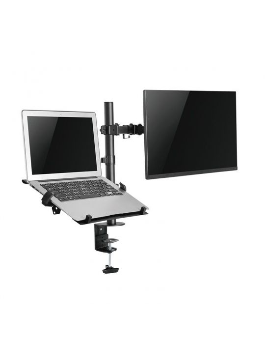 Suport de birou logilink pt 1 tv/monitor + 1 notebook diag. max 32 inch + max 15.6 inch rotatie inclinare pivotare orizontala ve